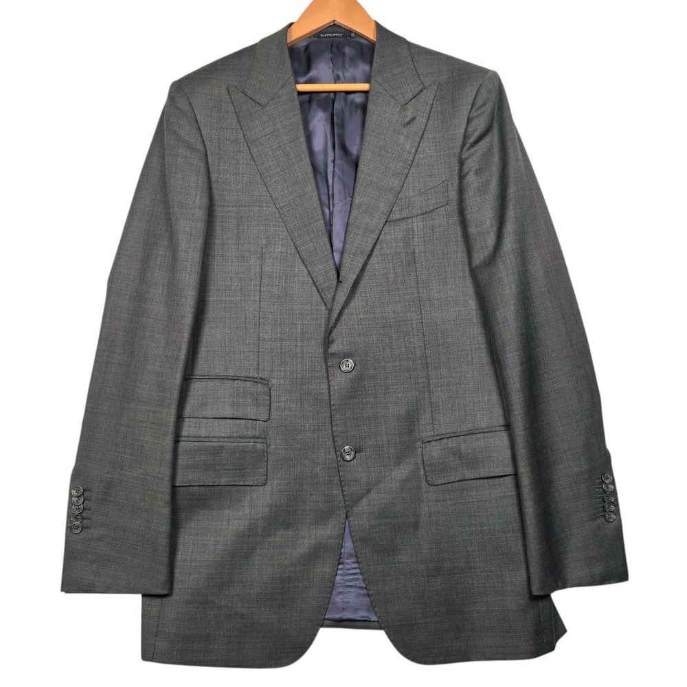 Suitsupply Washington Extra Slim Charcoal Wool Sport Coat Blazer 42L Zignone
